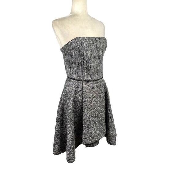 Hunter Bell Womens Size 4 Grace Dress Strapless Cocktail Gray Silver Mini Gown - Picture 5 of 16